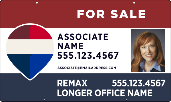 Hanging Associate Name w Photo Panel, 18h x 30w, .063 Aluminum